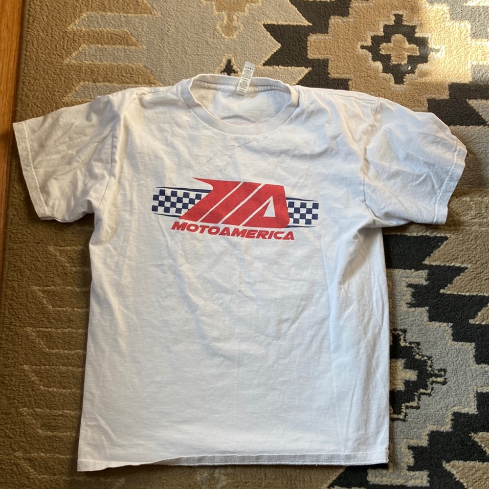 Moto America super bike T-shirt signed by Rogger Hayden